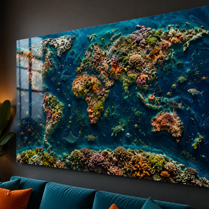 Coral Reef World Map lifestyle view