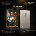 Midnight Floral Opulence — tempered glass, ultra HD print, ready to hang