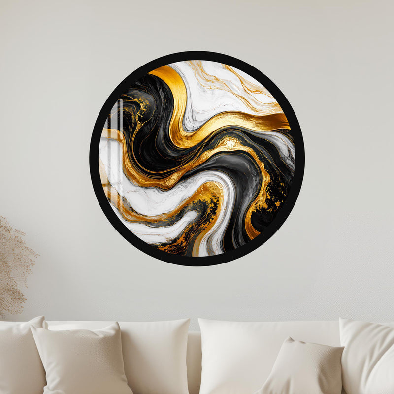 Gilded Marble Flow with black frame