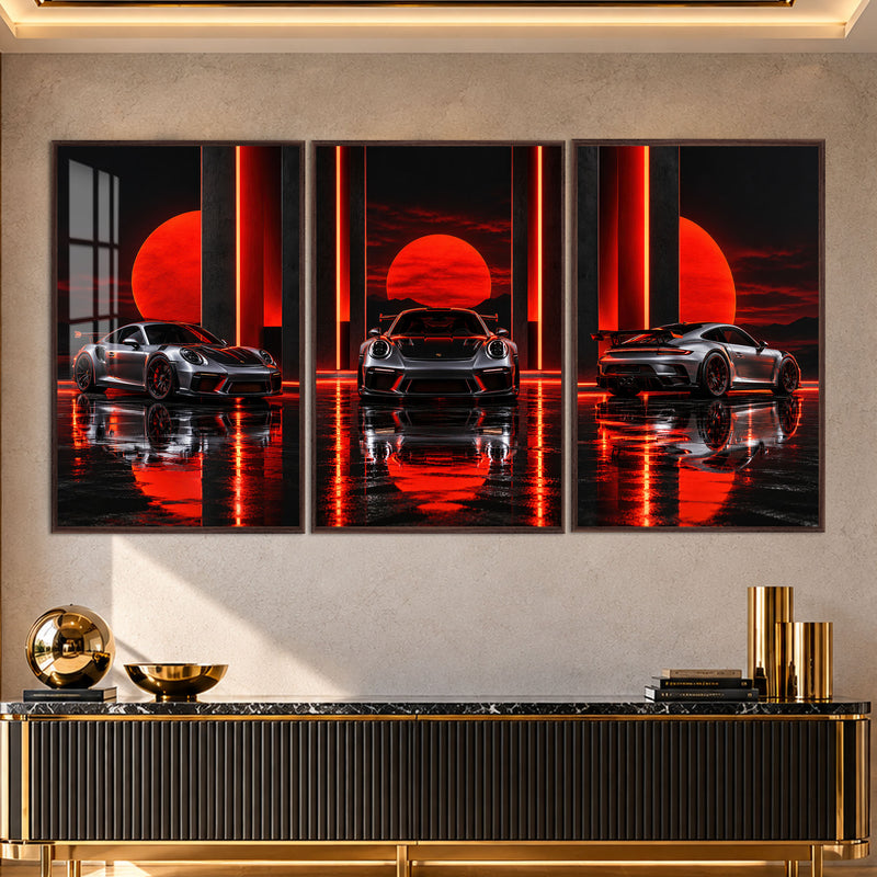 Crimson Supercar with walnut frame