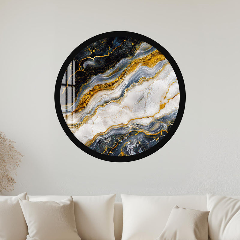 Gilded Marble Flow with black frame