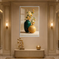 Artronauts Glass Print 12x18 cm | 4.7"x7.1" / White Golden Fruit Still Life Glass Wall Art
