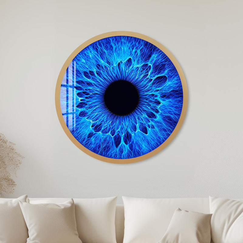 Electric Blue Iris with gold frame