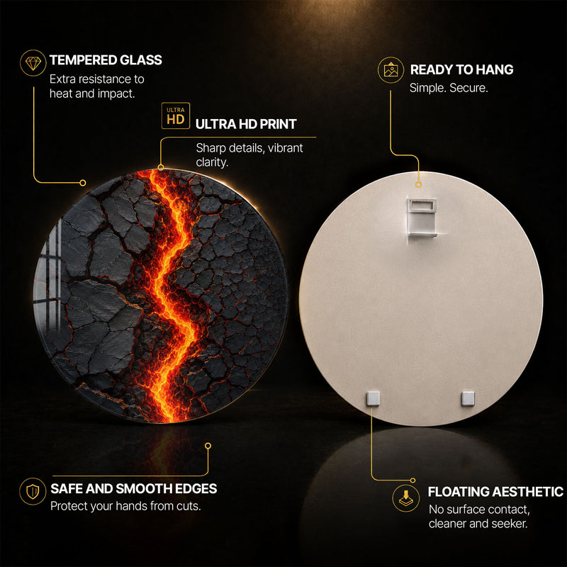 Molten Earth Rift — tempered glass, ultra HD print, ready to hang