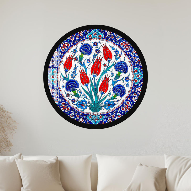 Ottoman Tulip Garden with black frame