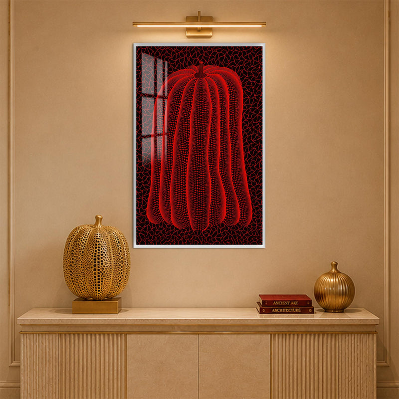 Crimson Dotted Pumpkin with white frame