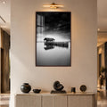 Solitary Lake House with walnut frame
