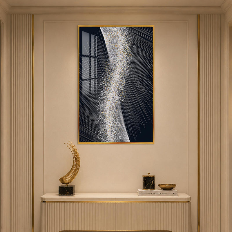 Silver Light Cascade with gold frame