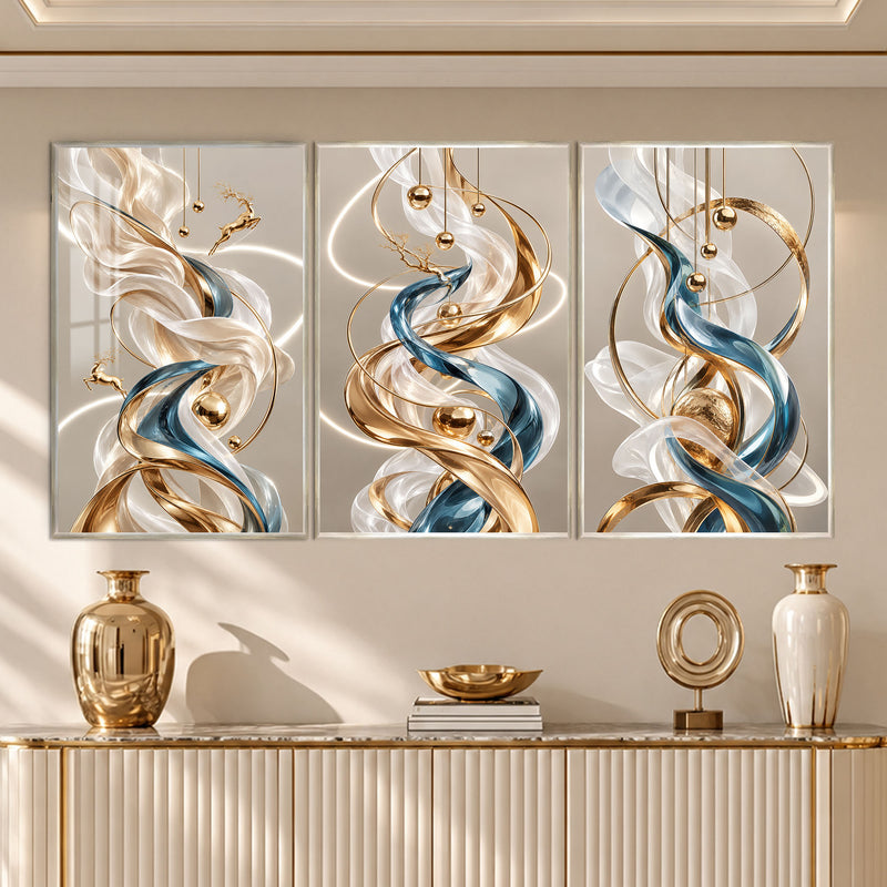 Golden Ribbon with silver frame