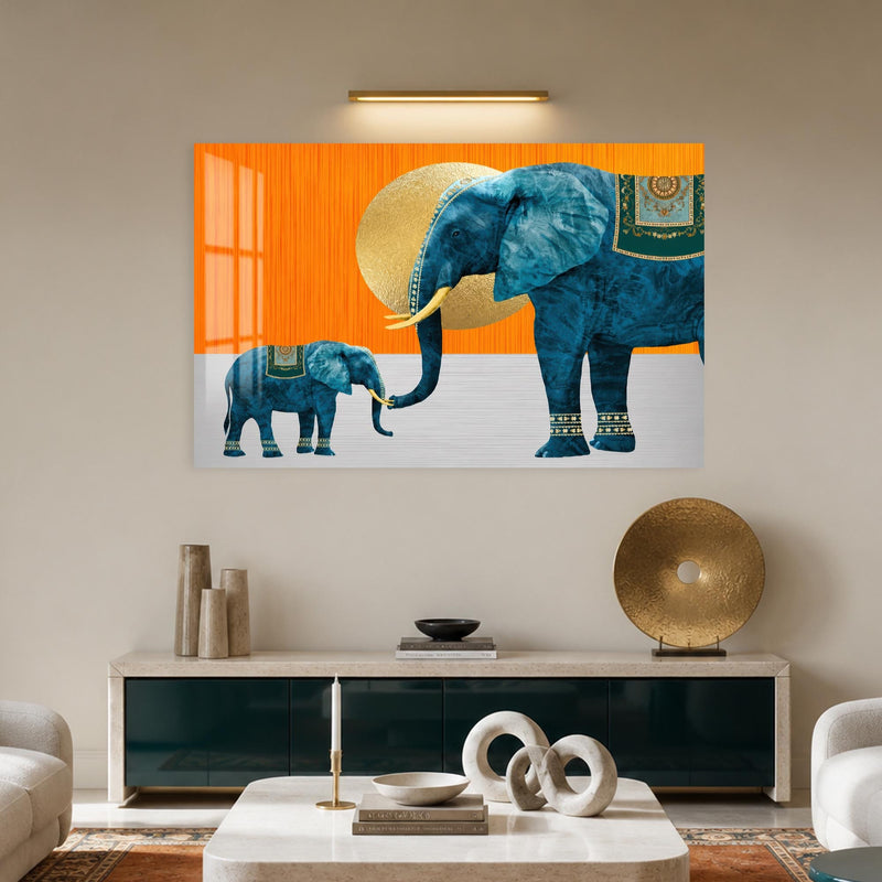 Artronauts Glass Print Ornamental Elephants Glass Wall Art