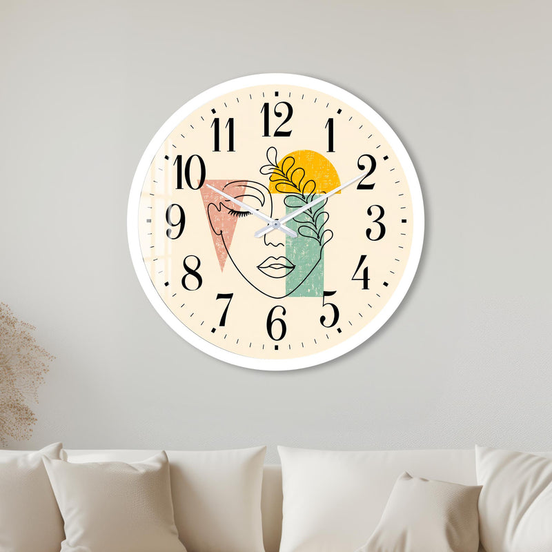 Abstract Botanical Face with white frame
