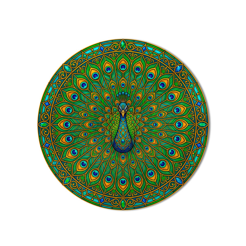 Emerald Peacock Mandala product shot on white background