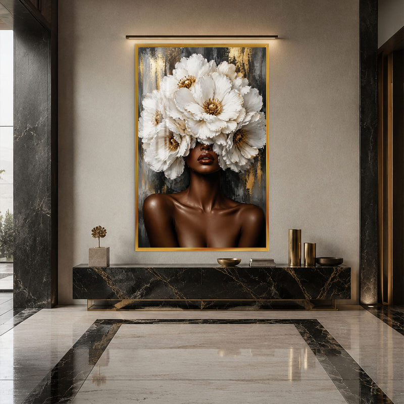 Artronauts Glass Print 12x18 cm | 4.7"x7.1" / Gold Crowned in White Glass Wall Art