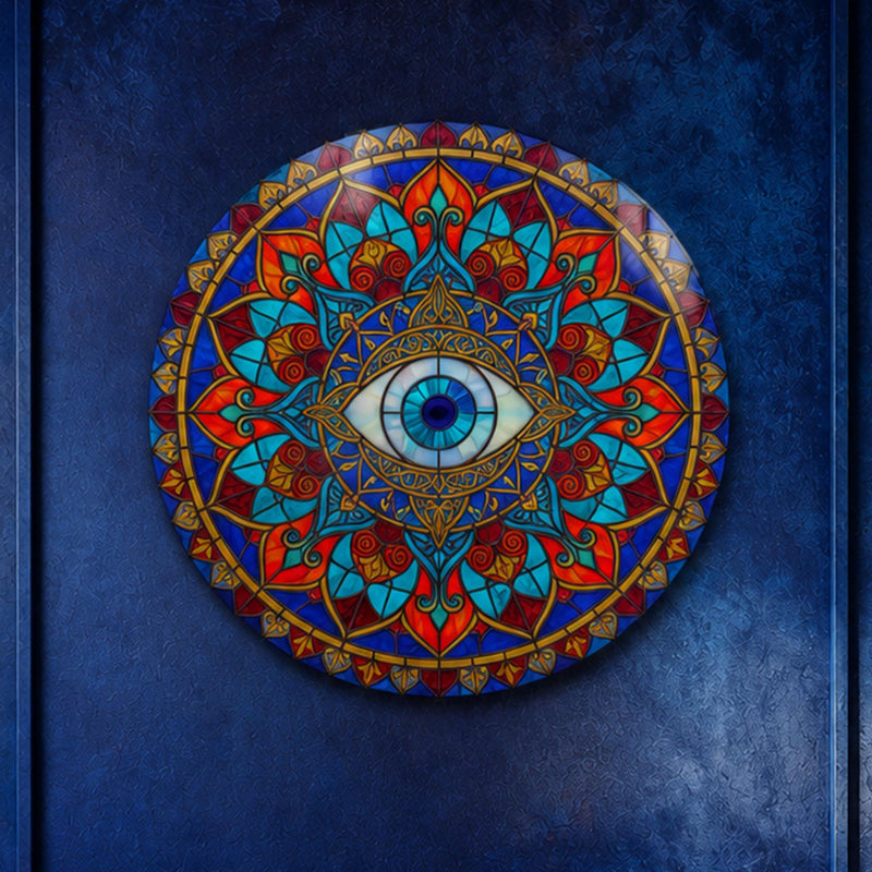 Radiant Guardian Eye — tempered glass, ultra HD print, ready to hang