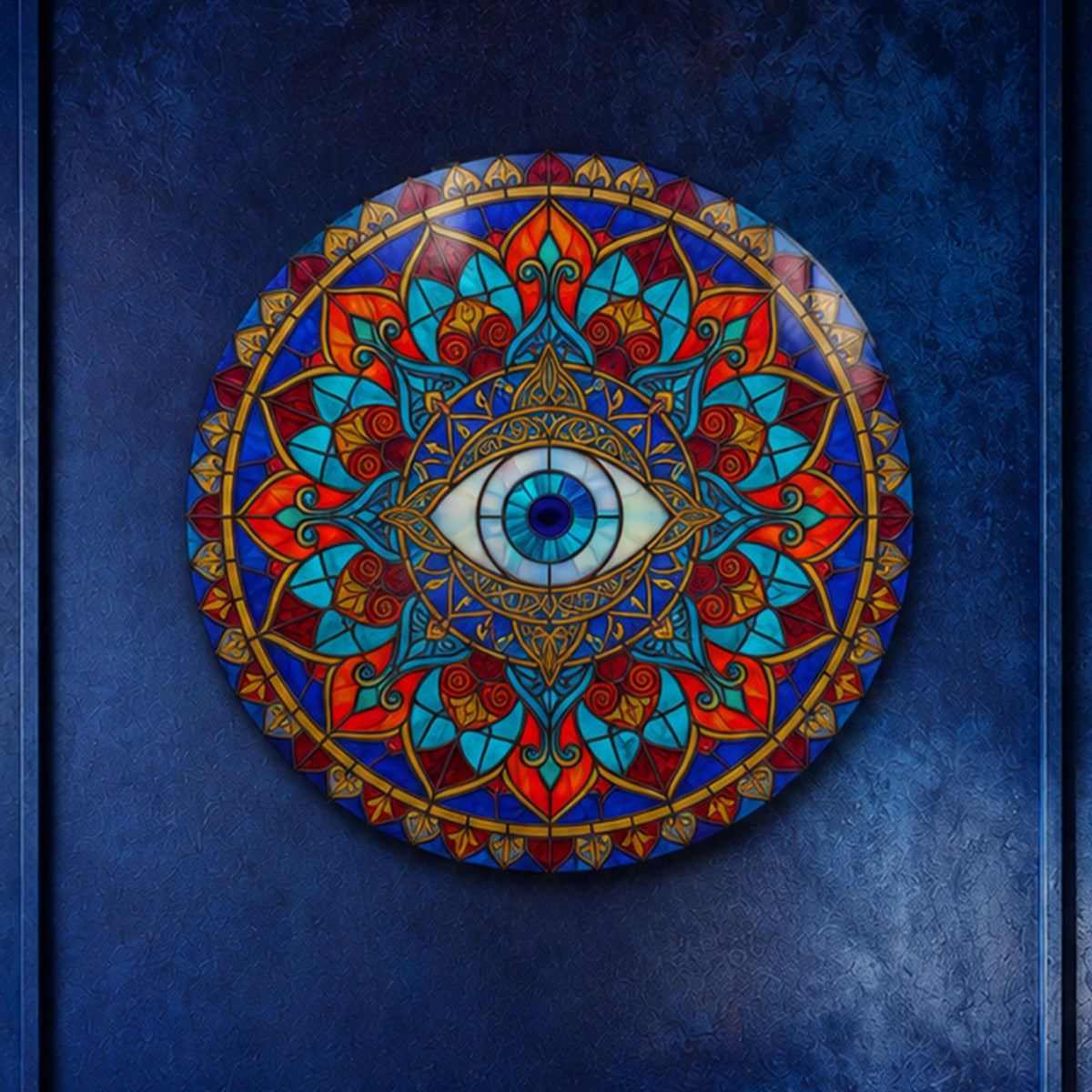 Radiant Guardian Eye — tempered glass, ultra HD print, ready to hang