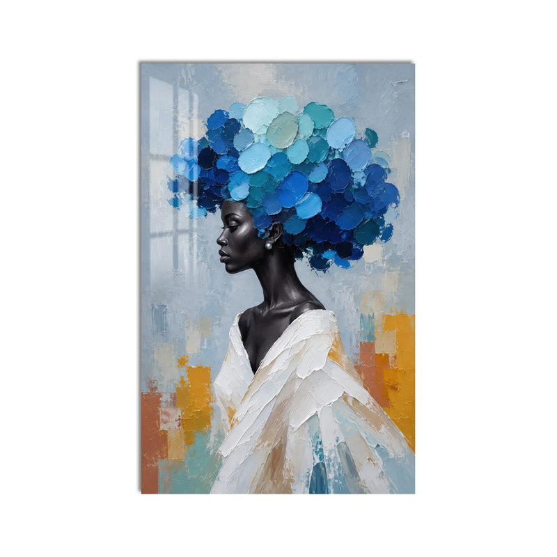 Artronauts Glass Print Blue Blossom Crown Glass Wall Art
