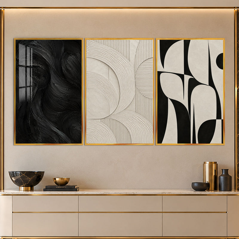 Abstract Curves with gold frame
