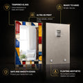 Primary Mosaic — tempered glass, ultra HD print, ready to hang
