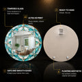 Aqua Crystal Mosaic — tempered glass, ultra HD print, ready to hang