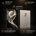 Golden Flow — tempered glass, ultra HD print, ready to hang