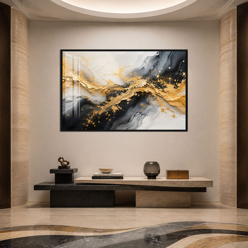 Gilded Marble Current with black frame