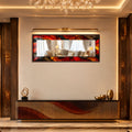 Molten Ember Waves with walnut frame