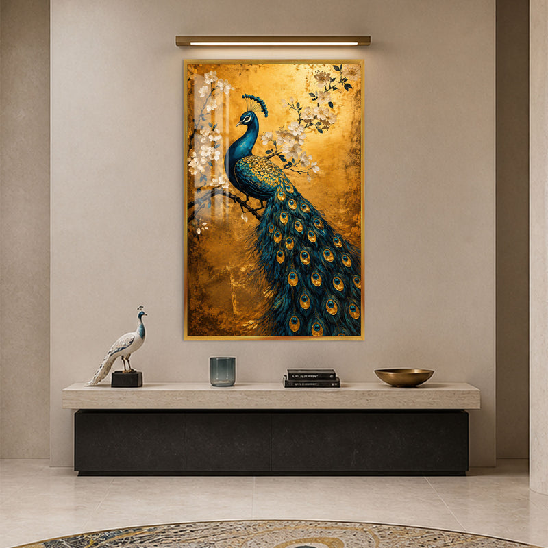 Golden Peacock Garden with gold frame