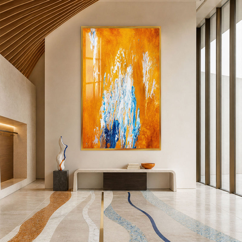 Artronauts Glass Print 12x18 cm | 4.7"x7.1" / Gold Amber Ice Glass Wall Art