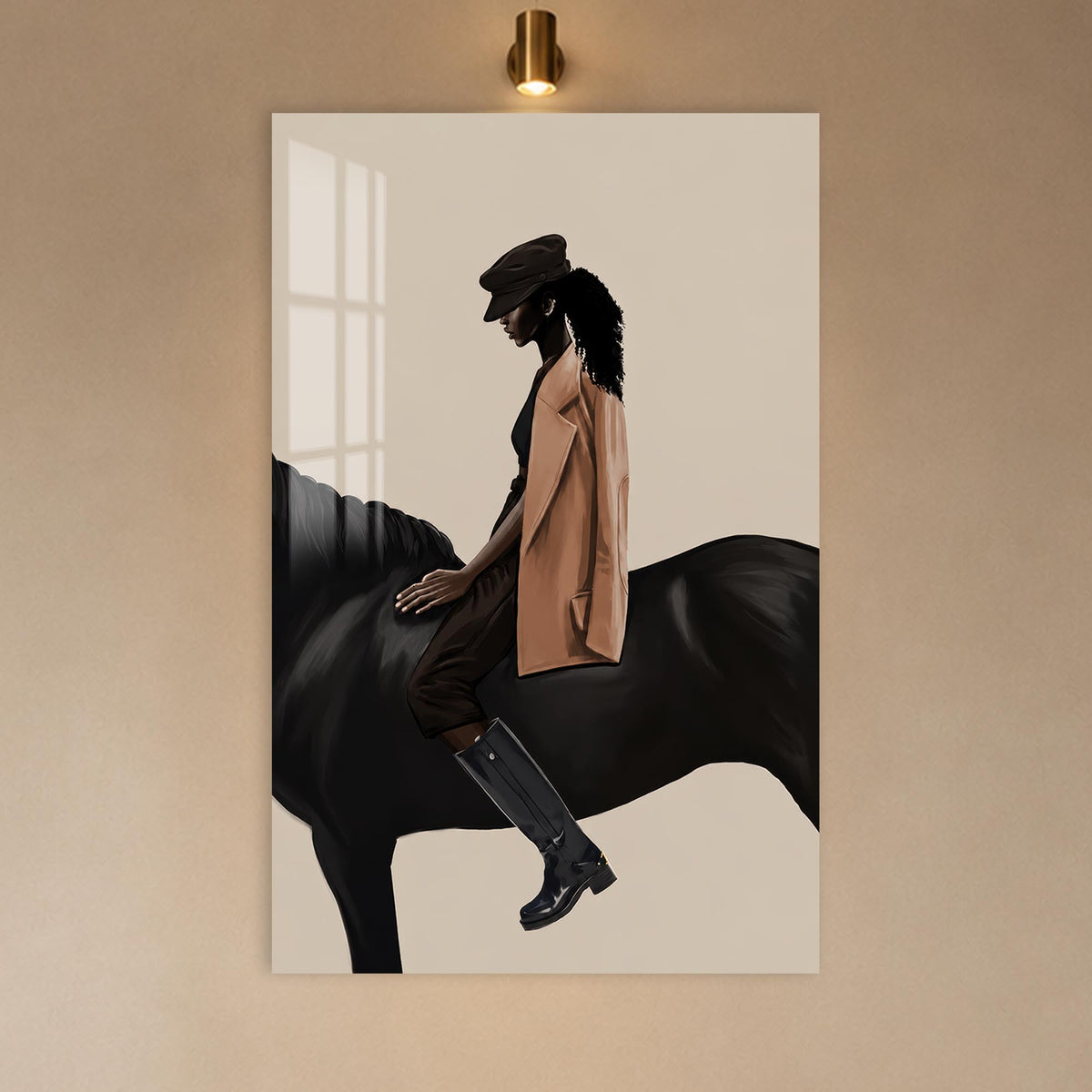 Midnight Equestrian in a modern room