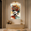 Floral Headdress Muse with silver frame