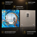 Azure Marble Swirl — tempered glass, ultra HD print, ready to hang