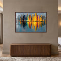 Golden City Reflections with walnut frame