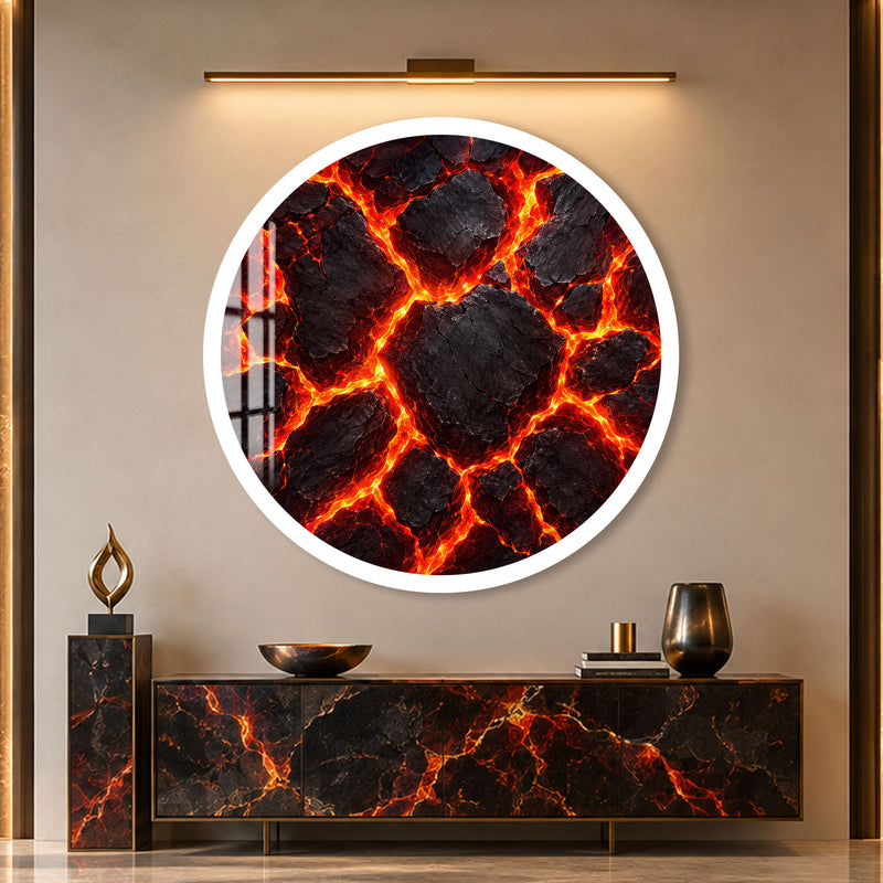 Molten Lava Cracks with white frame