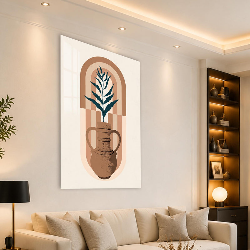 Artronauts Glass Print Terracotta Botanical Vessel Glass Wall Art
