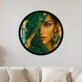Emerald Veiled Muse with black frame