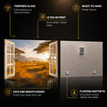 Golden Savanna Window — tempered glass, ultra HD print, ready to hang