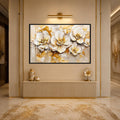 Artronauts Glass Print 18x12 cm | 7.1"x4.7" / Black Golden Bloom Textures Glass Wall Art
