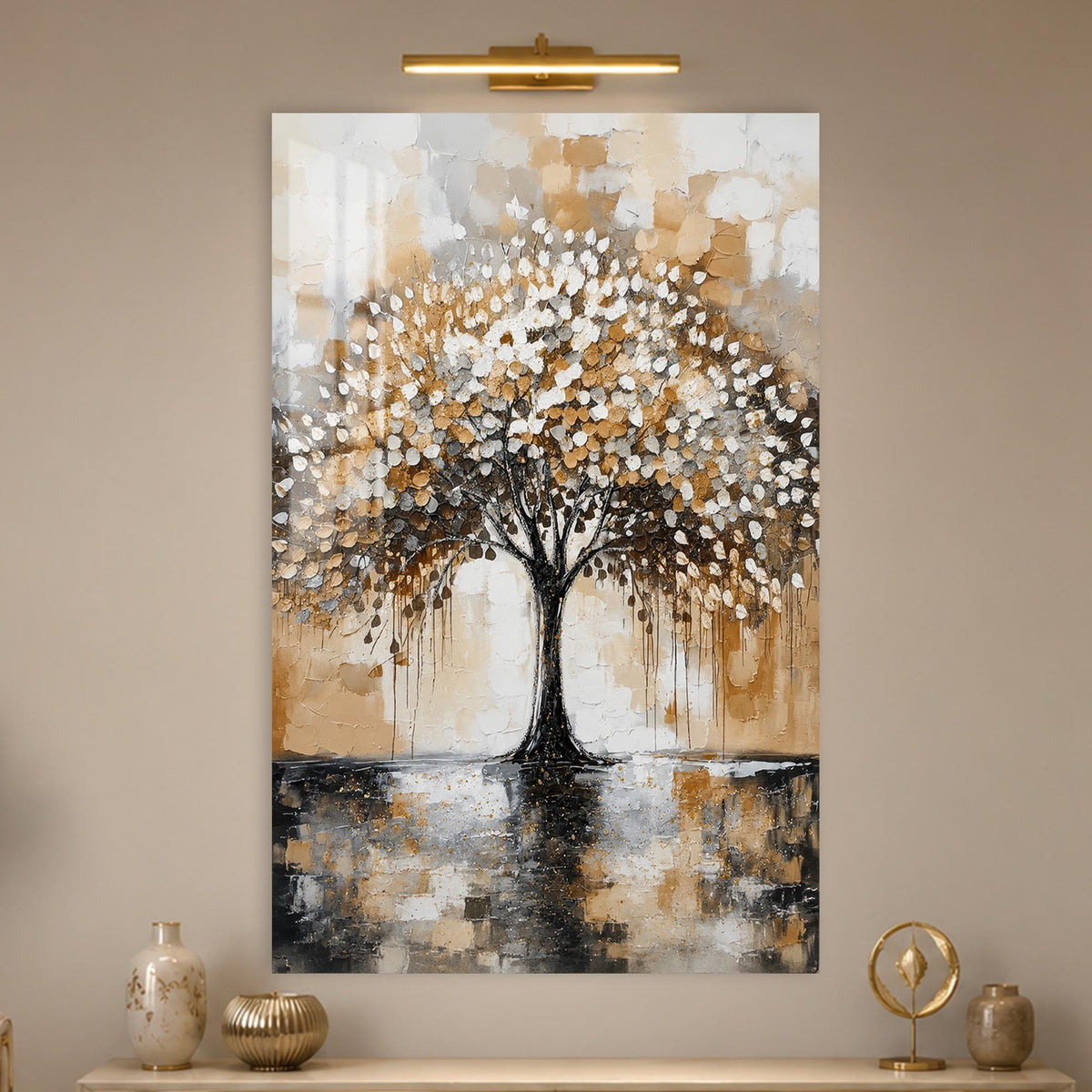 Golden Canopy Tree in a modern room