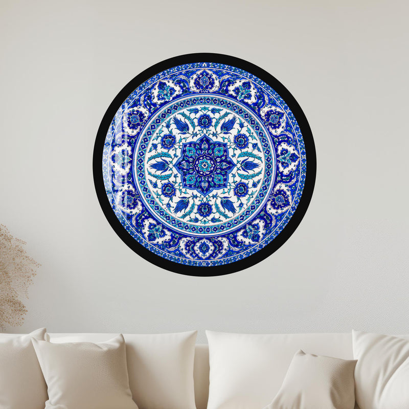 Iznik Floral Medallion with black frame