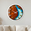 Turquoise Woodgrain with white frame