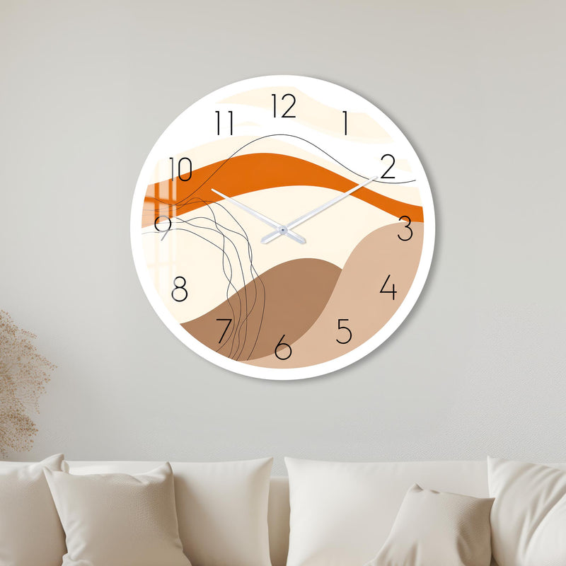 Abstract Terracotta Waves with white frame