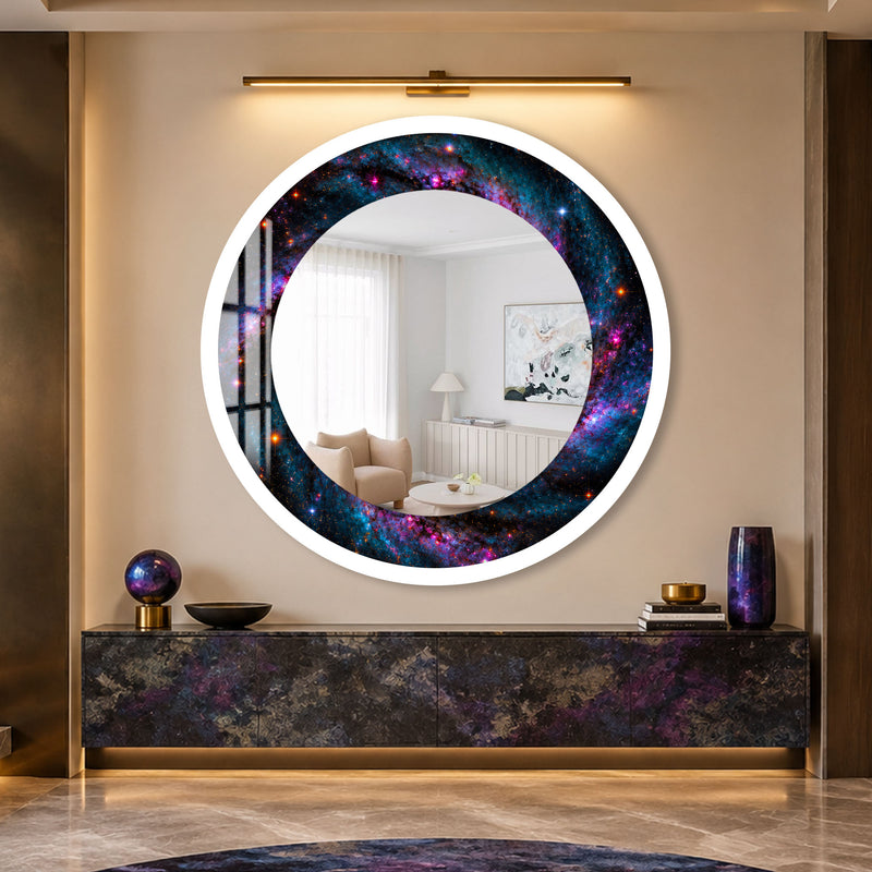 Cosmic Galaxy Portal with white frame