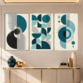 Teal Geometric with silver frame