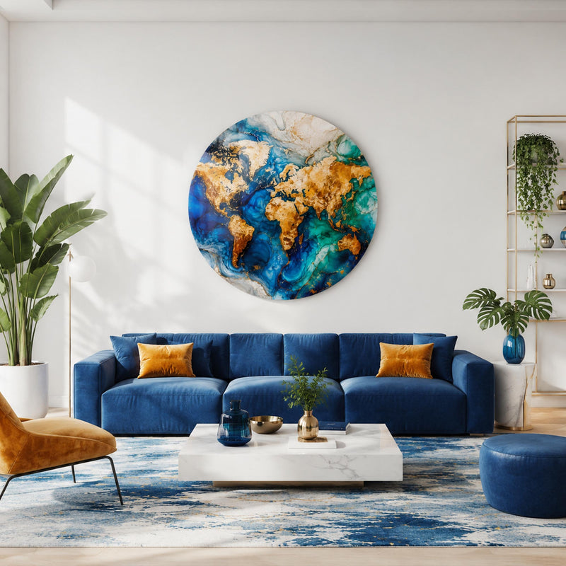 Gilded World Map lifestyle view