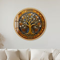 Gold Blossom Amber Medallion with gold frame