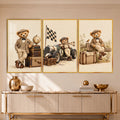 Vintage Teddy Bear Adventures with gold frame