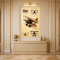 Vintage Biplane Studies with white frame