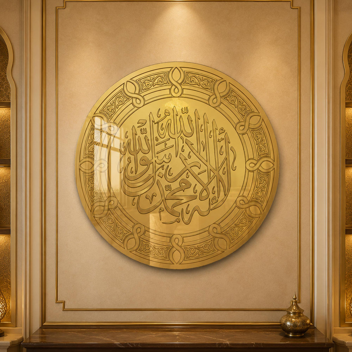 Shahada All-Gold Medallion lifestyle view