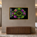 Romanesco Color Mandala with gold frame