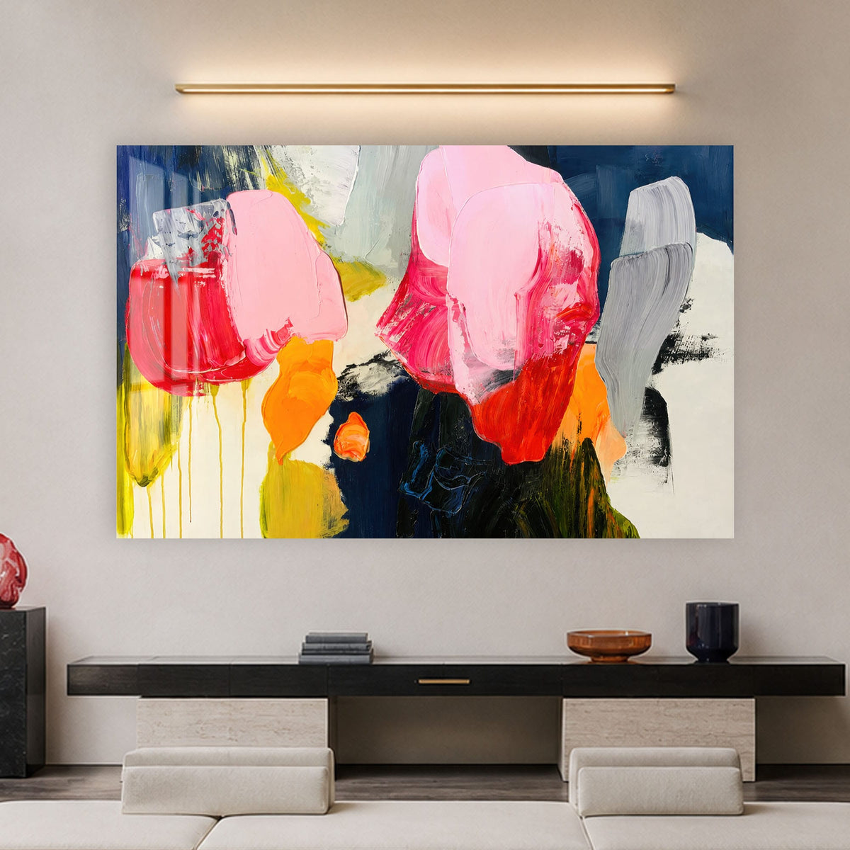 Artronauts Glass Print Bold Abstract Brushwork Glass Wall Art